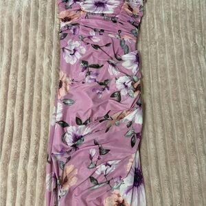 Fashion Nova- Floral Ruched Pink Women’s Dress